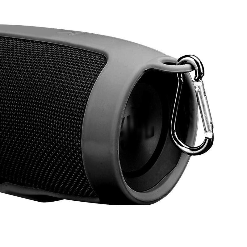 Linkidea Silicone Speaker Case Cover Compatible with JBL Charge 3, Protective Soft Skin Sleeve, Travel Carrying Pouch with Keychain Hook (Black) - Image 4